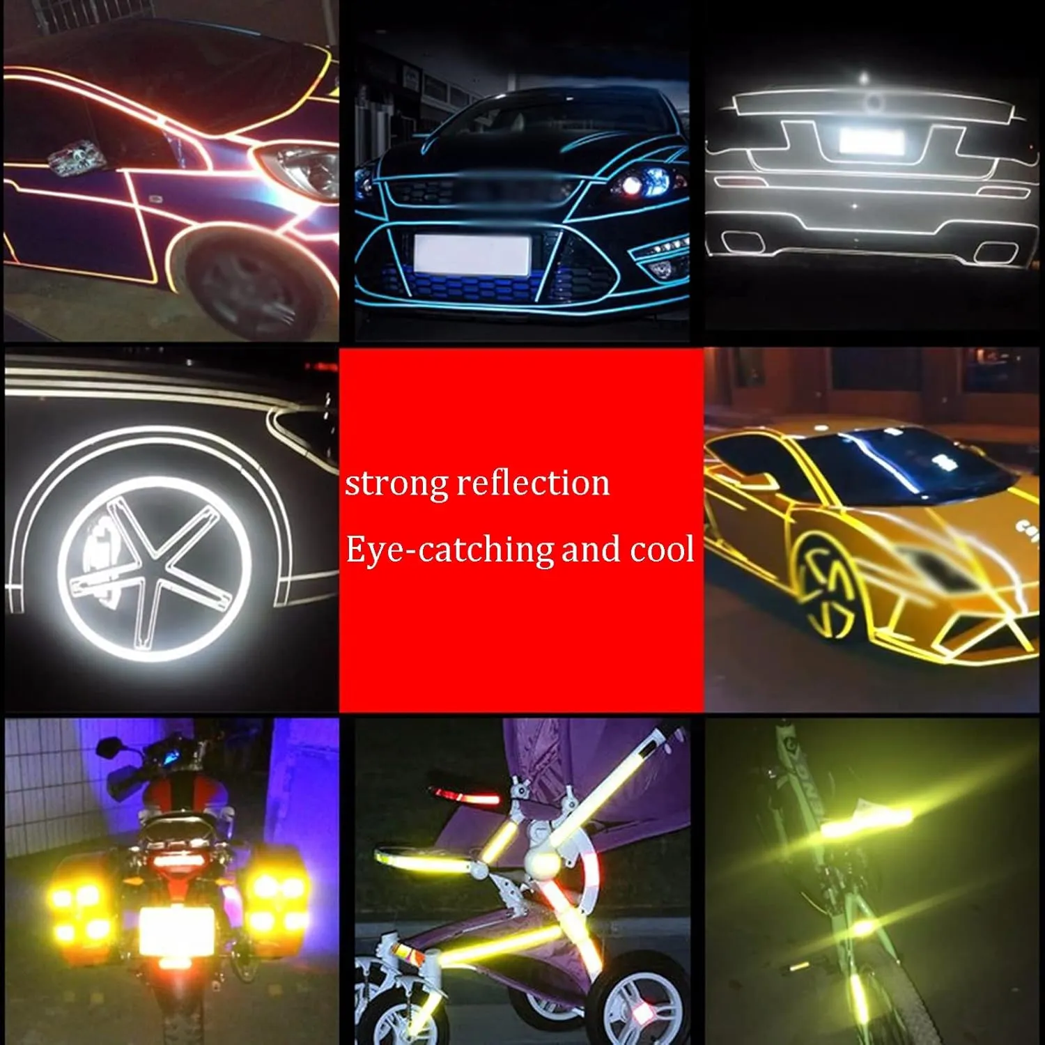 0.4 Inch X 26.2 Feet Reflective Tapes Safety Reflective Warning Stickers, Waterproof Outdoor Bicycle Rim Reflector Tape, Thin Reflective Sticker Rolls for Bikes, Motorcycl