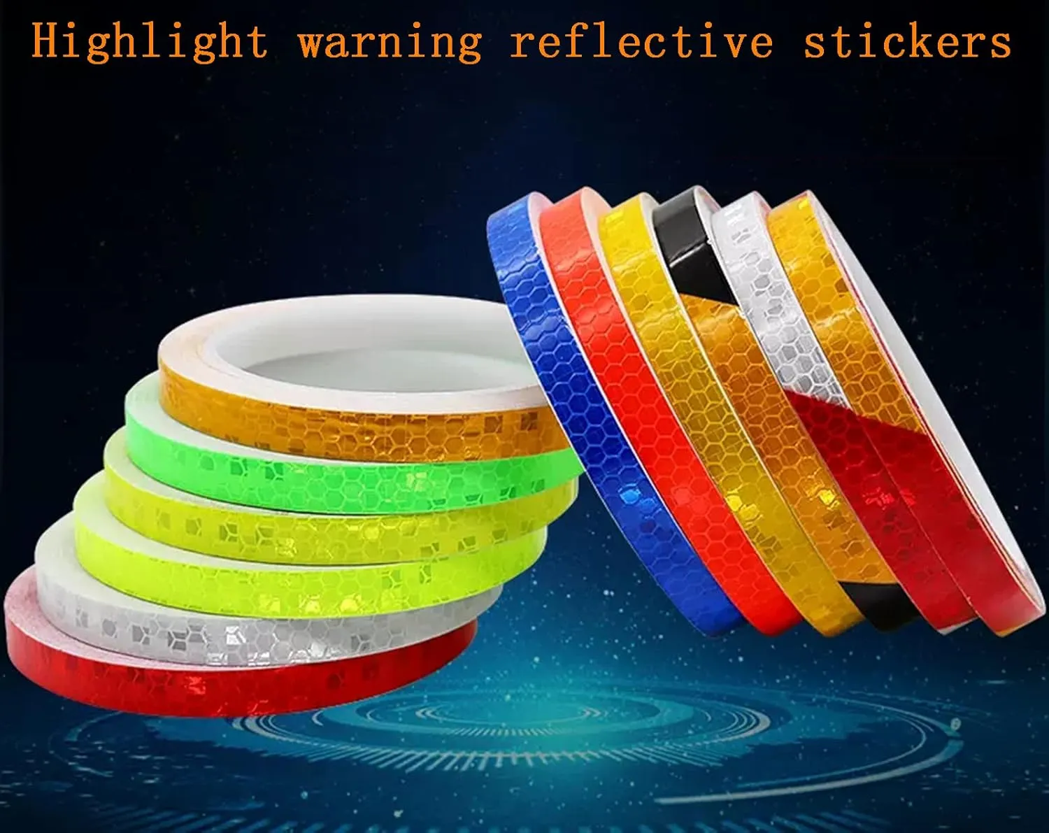 0.4 Inch X 26.2 Feet Reflective Tapes Safety Reflective Warning Stickers, Waterproof Outdoor Bicycle Rim Reflector Tape, Thin Reflective Sticker Rolls for Bikes, Motorcycl