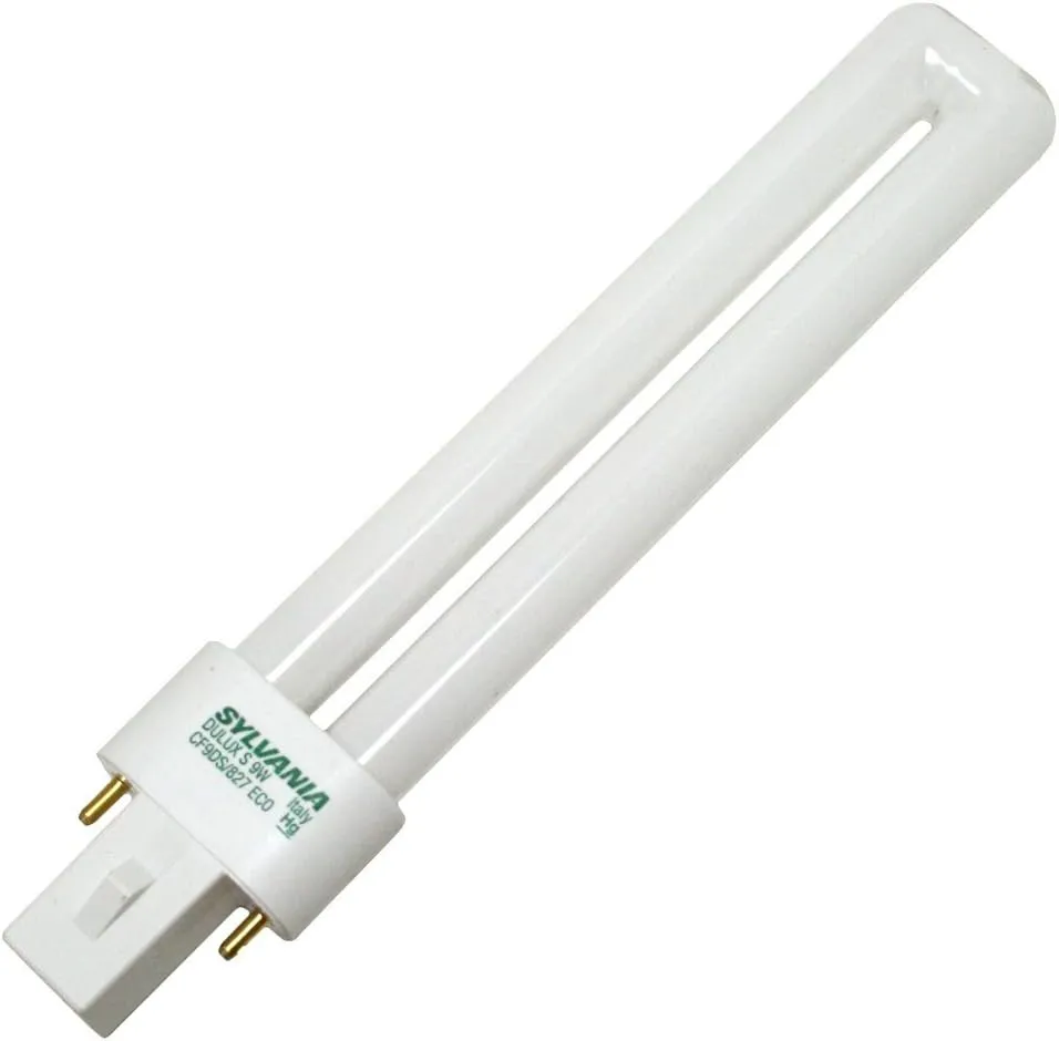 (10 Pack) Sylvania 21272 CF9DS/827/ECO 9-Watt 2700K 2-Pin Single Tube Compact Fluorescent Lamp10