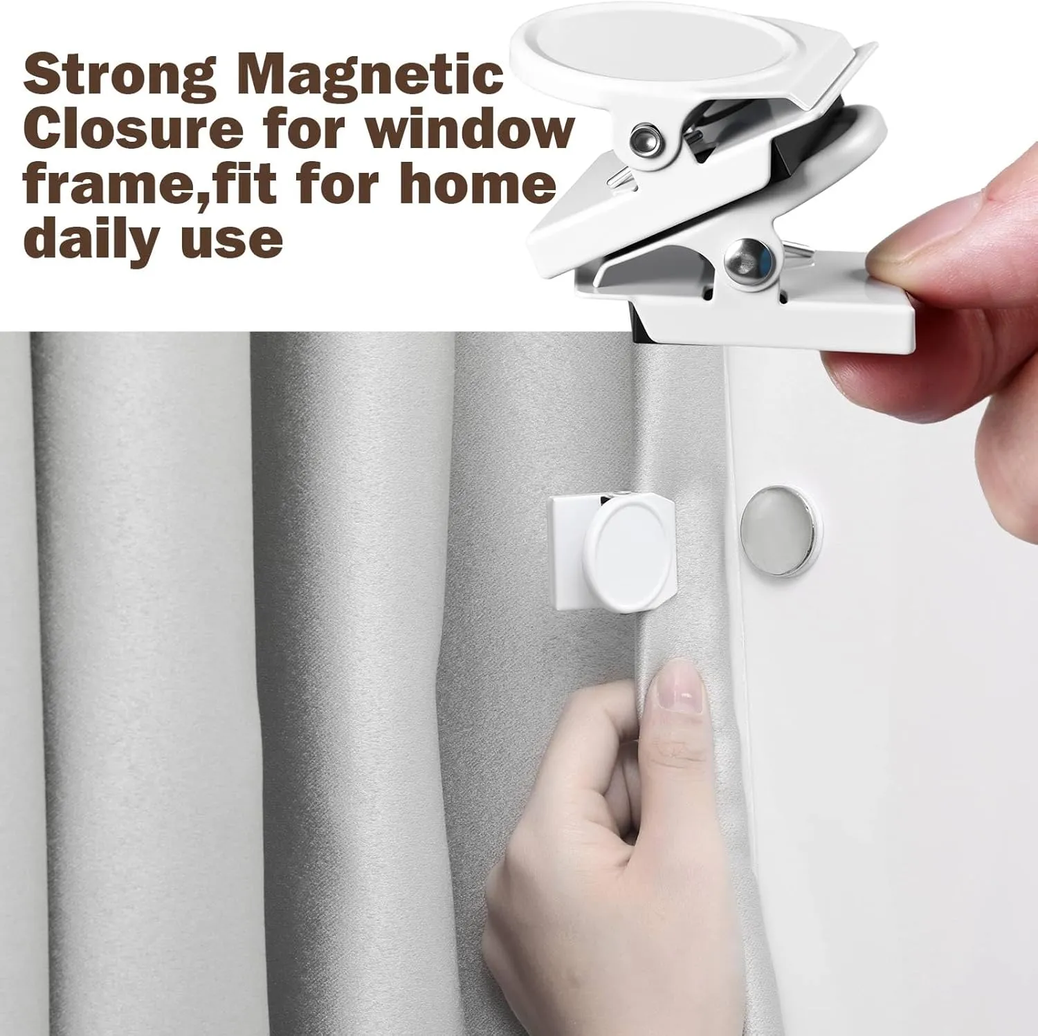 10 Pcs Outdoor Curtain Magnets Closure, Plus Size Magnetic Curtain Clips Metal Magnets for Indoor Outdoor Curtains Prevent Leaking for Patio, Mosquito, Cabana, Gazebo(White)