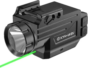 1000 Lumens Light Laser Combo with Strobe Function, Tactical Green Laser Sight and High Power Weapon Flashlight Fits for Picatinny Rail & Full Compact Rail,Aluminum Shell,Magnetic Rechargeable