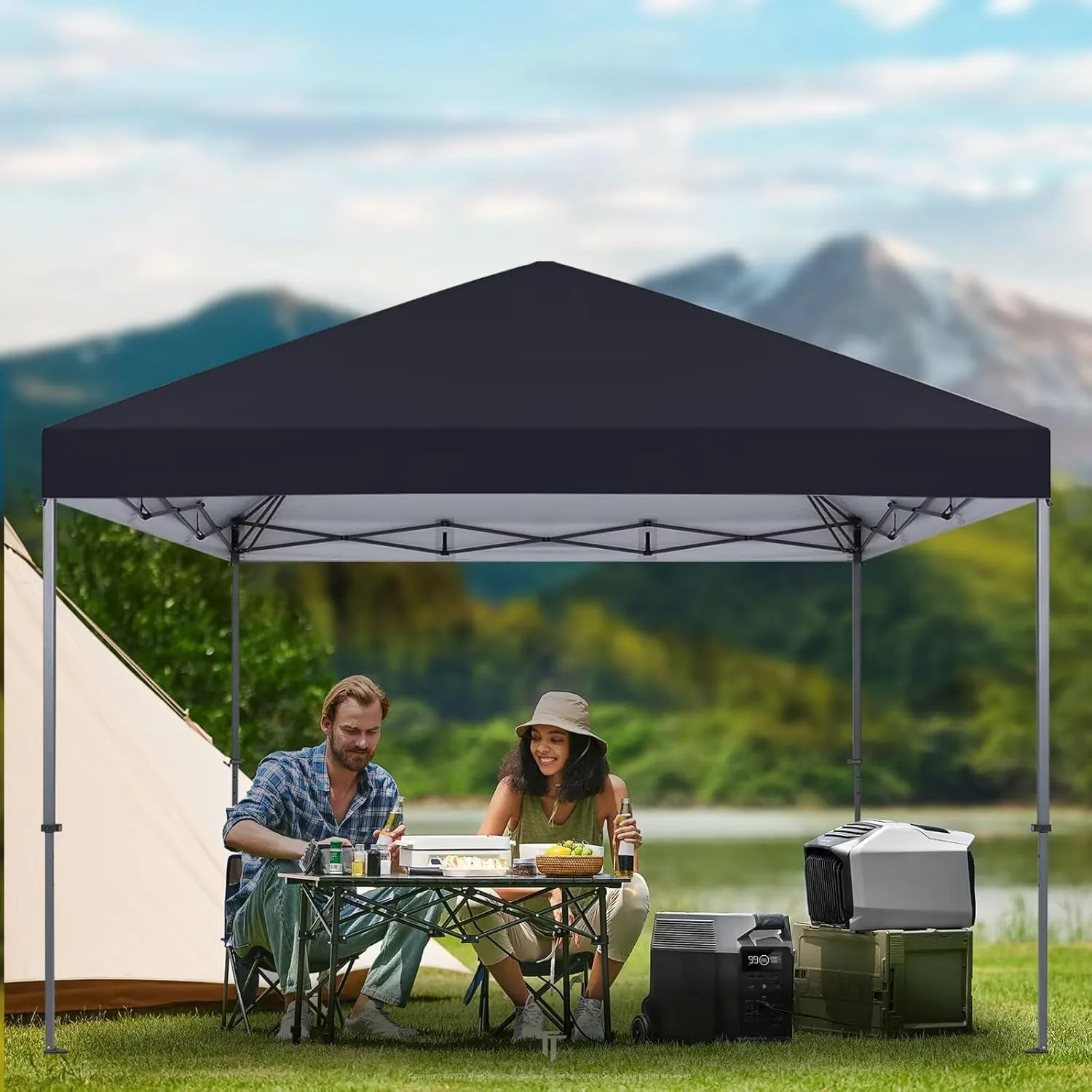 10x10 Canopy Replacement Top Only,Waterproof Pop Up Canopy Tent Top Replacement Cover Roof with Windproof Ropes for Straight Leg Frame, 420D Polyester for Outdoor Garden Pavilion Sun Shade(Gray)