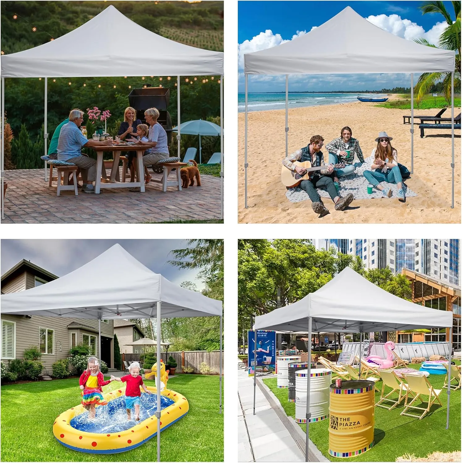 10x10 Canopy Replacement Top,10x10ft Pop Up Canopy Tent Cover for Straight Leg Frame,Top Cover Only（White）