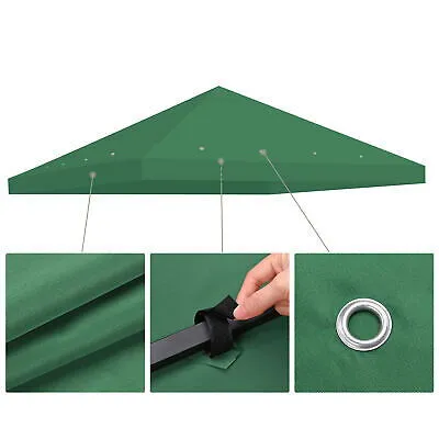 10x10 Ft 1-Tier Gazebo Top Replacement UV Block Outdoor Canopy Cover Patio Pool