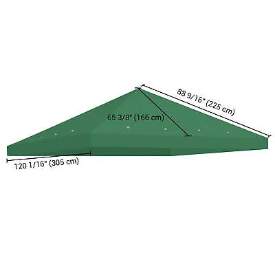 10x10 Ft 1-Tier Gazebo Top Replacement UV Block Outdoor Canopy Cover Patio Pool