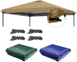 10x10ft Canopy Replacement Top with Air Vent Heavy-Duty, Waterproof, UV-Resistant Pop Up Cover for Straight Leg Tent, for Standard 10x10 Canopy Frames for Outdoor Camping (Khaki)