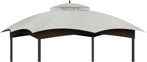 10x12 Gazebo Replacement Canopy Top,Gazebo Cover,Outdoor Double Tier Waterproof Canopy Roof for Lowe's Allen Roth Gazebo #GF-12S004B-1