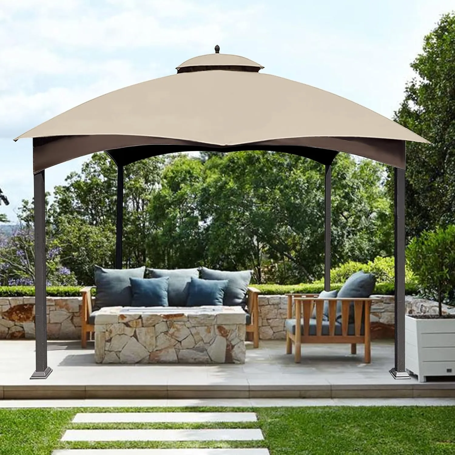 10X12 Replacement Gazebo Cover for Lowe's Gazebo Model #TPGAZ17-002C,TPGAZ17-002 (Light Beige)