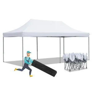 10x20 ft Pop up Canopy Tent, Wonlink Folding Heavy Duty Height Adjustable Shelter Gazebos with Wheeled Bag