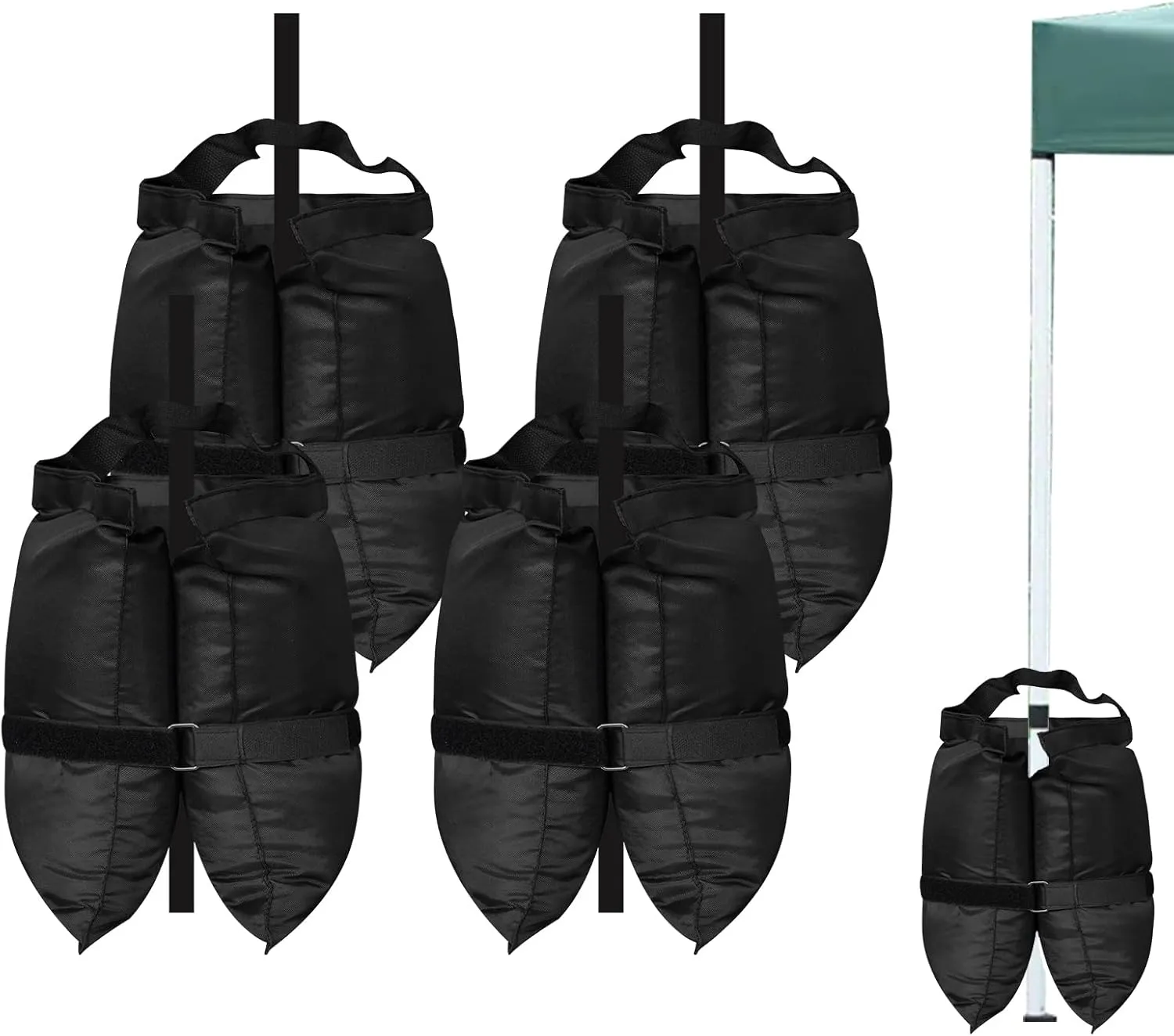 112 LBS 4-Pack Canopy Weights Sideband Sand Bags for Canopy Outdoor Advertising Tent Sunshade Fixed Windproof Pop up Canopy Tent (black 180lbs)