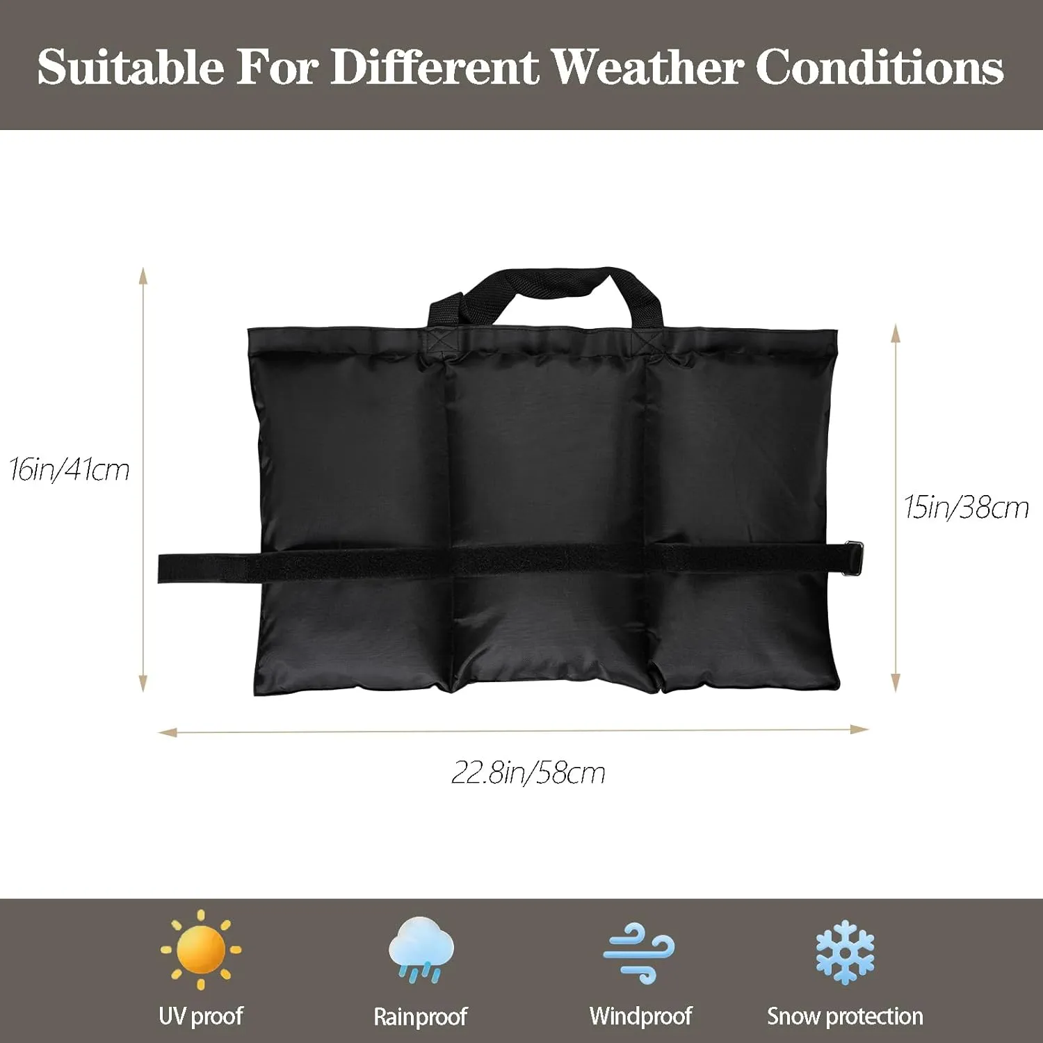 112 LBS 4-Pack Canopy Weights Sideband Sand Bags for Canopy Outdoor Advertising Tent Sunshade Fixed Windproof Pop up Canopy Tent (black 180lbs)