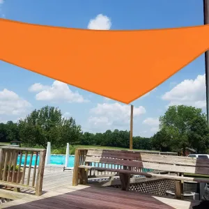 12' x 12' x 12' Sun Shade Sail Triangle Outdoor Canopy Cover UV Block for Backyard Porch Pergola Deck Garden Patio (Orange)