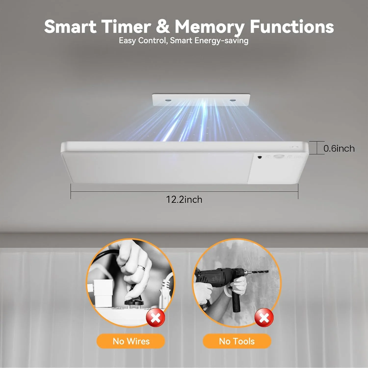 12000mAh Rechargeable Ceiling Lights 4pcs, Battery Operated Cordless Overhead Lighting, Adjustable Temperatures & Brightness No Wiring, Motion Sensor Light for Closet Pantry, Hallway, Shed, Shower