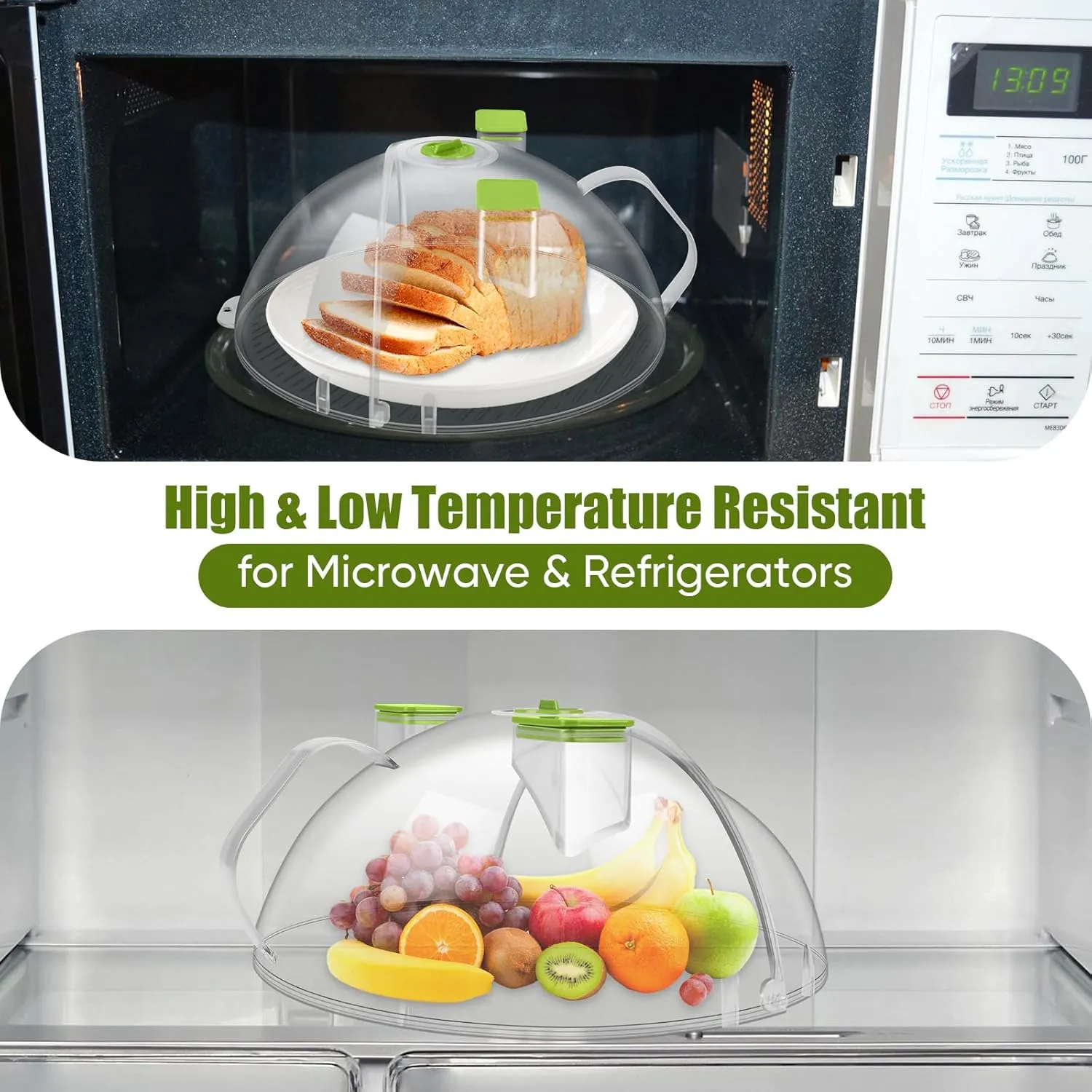12" Microwave Splatter Cover for Food, Large Microwave Lid With Steam Pot, Flippable Design, Bpa Free, Dishwasher Safe, Integrated Handle, Premium Kitchen Accessor