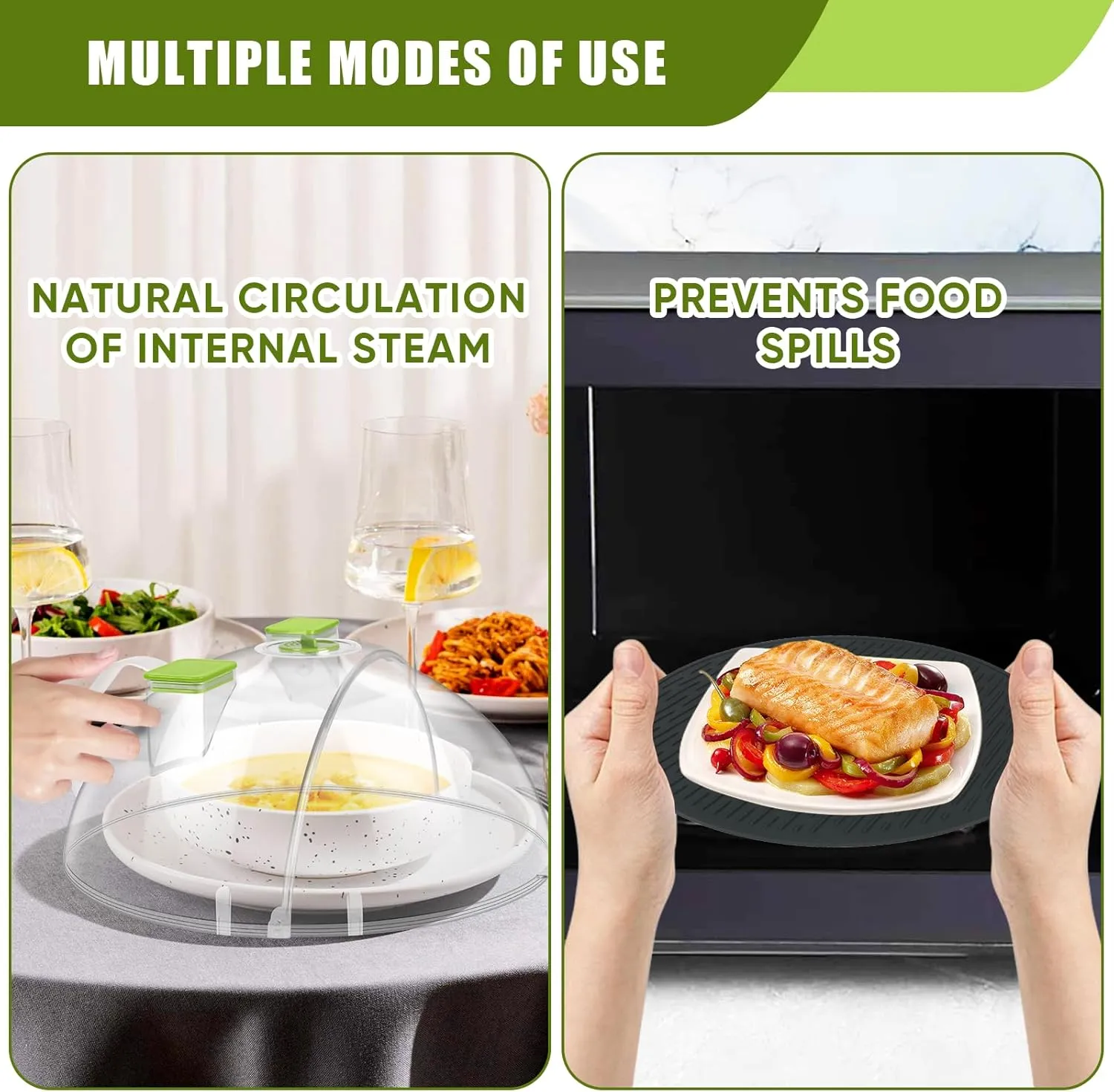 12" Microwave Splatter Cover for Food, Large Microwave Lid With Steam Pot, Flippable Design, Bpa Free, Dishwasher Safe, Integrated Handle, Premium Kitchen Accessor