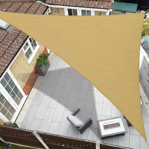 12'x12'x12' Sun Shade Sail Triangle Outdoor UV Block Canopy Sunshade Cover for Backyard Porch Pergola Deck Garden Patio, Sand