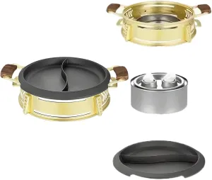 13-Inch Aluminum Alloy Multifunctional Frying Pan, Double Handle Baking Tray, for Family Outdoors(GD-DB,34cm)