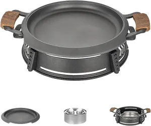 13-Inch/34cm Aluminum Alloy Frying Pan, Double Handle Grilled Fish Baking Tray, Hot Pot with Lid(BK-SG,34cm)