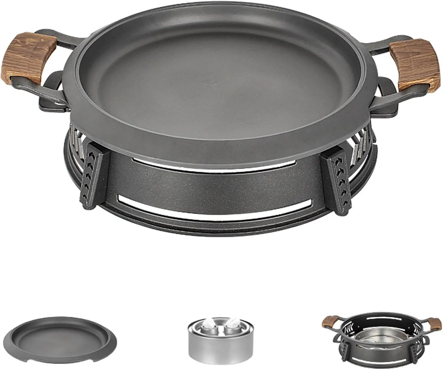 13-Inch/34cm Aluminum Alloy Frying Pan, Double Handle Grilled Fish Baking Tray, Hot Pot with Lid(BK-SG,34cm)