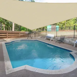 13' x 13' x 18.4' Sun Shade Sail Right Triangle Outdoor Canopy Cover UV Block for Backyard Porch Pergola Deck Garden Patio (Beige)
