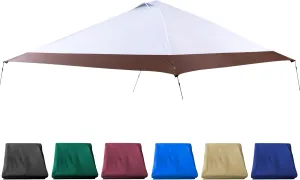 13x13 Canopy Replacement Top with Air Vent Silver Coated Fit for Coleman Oasis, CORE 13 FT x 13 FT Instant Pop Up Canopy Frame, (Brown)