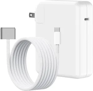 140W USB-C Power Adapter Charger for 14 16 inch 2021 2023 M1 M2, 13 15 inch M2 M3 2022 2023 2024, 6.6 FT Braided Magnetic USB-C to Mag 3 Cable LED Indicator