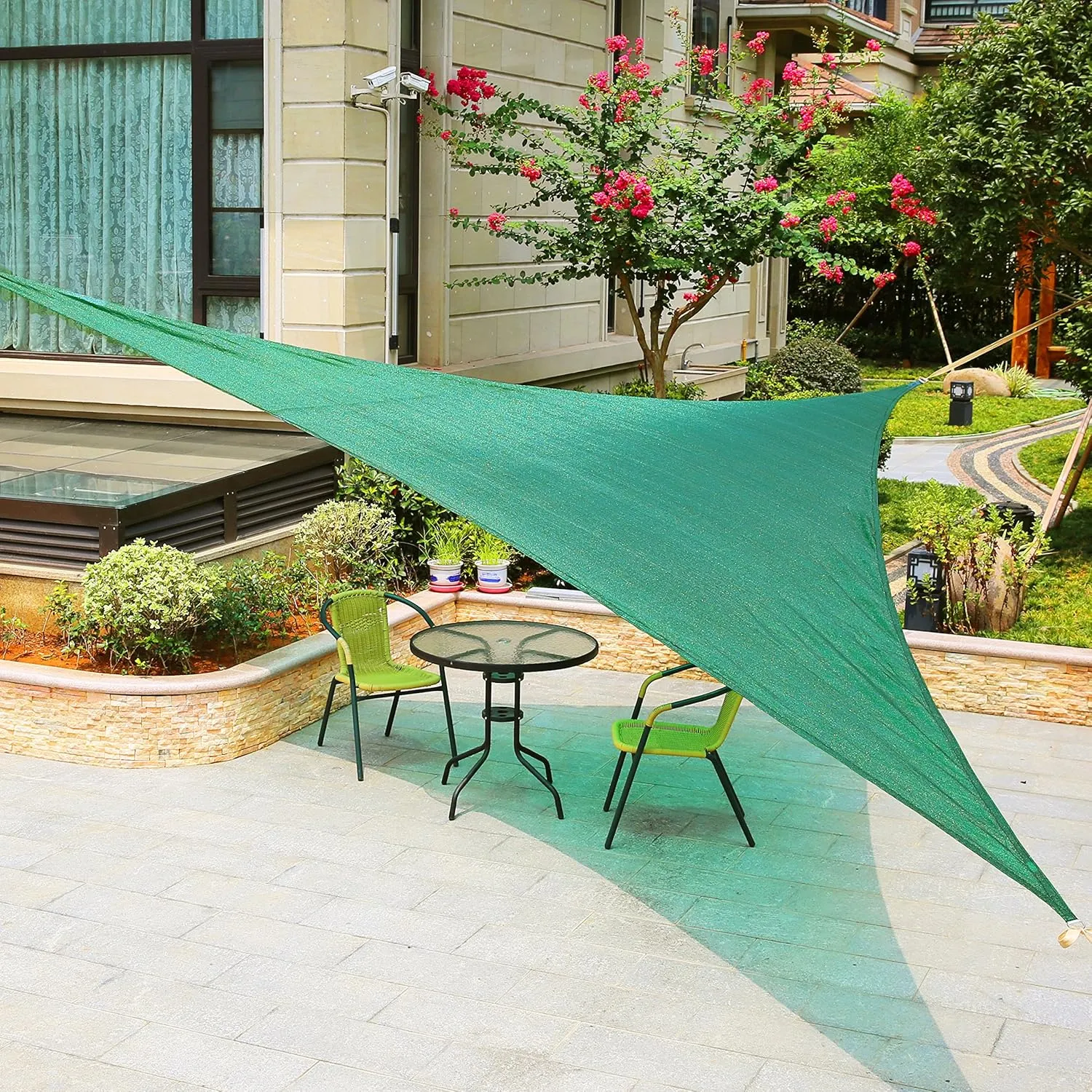 16'5" x 16'5" x 22'11" Right Triangle Sun Shade Sail Canopy (Dark Green) - UV Block for Patio and Outdoor
