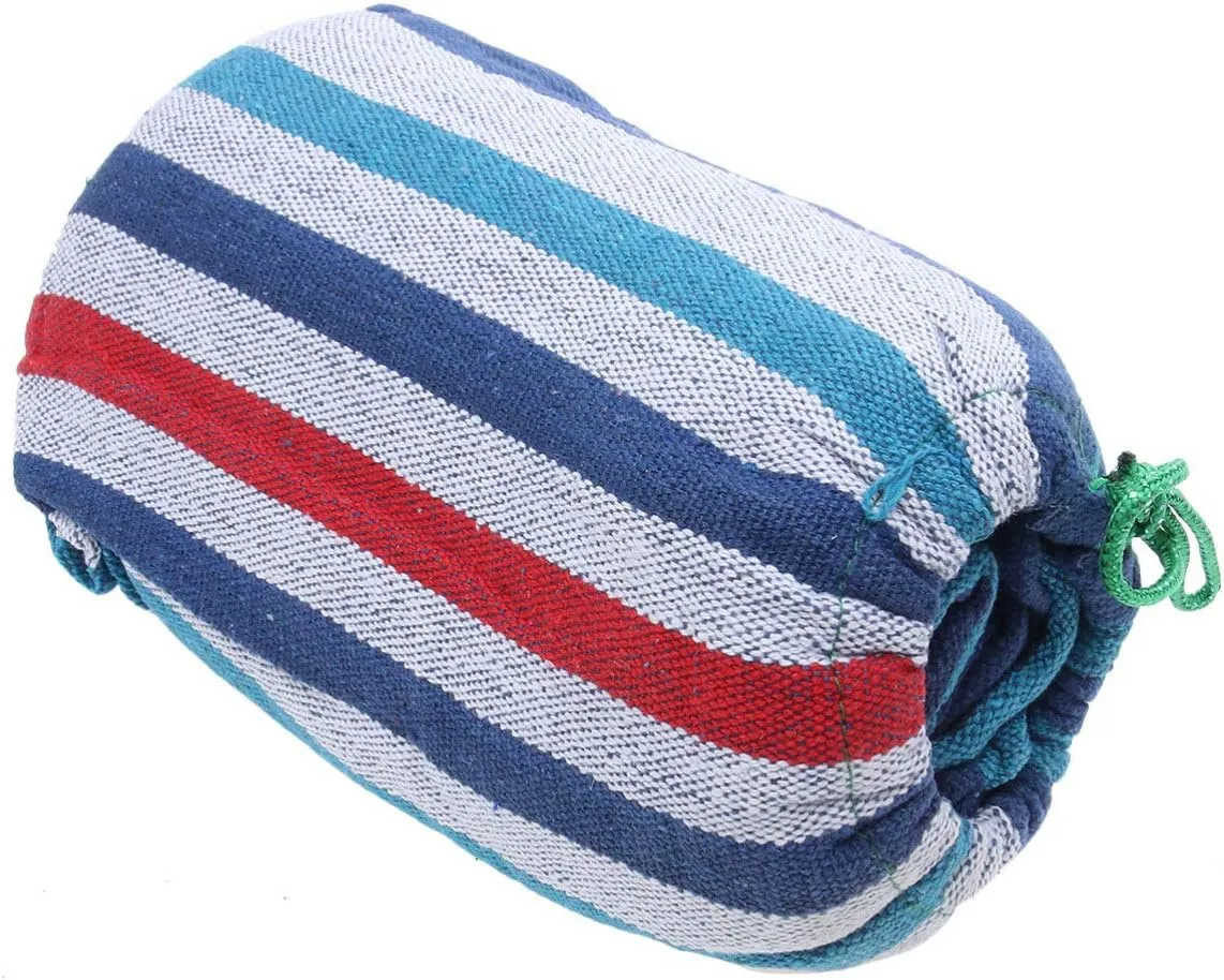 1PC garden beach hammock 1- Person Wide Hammock camping hammock Canvas Hammock camping equipment Hanging Sleeping Bed double hanging hammock Hanging Chair for travel tool stripe