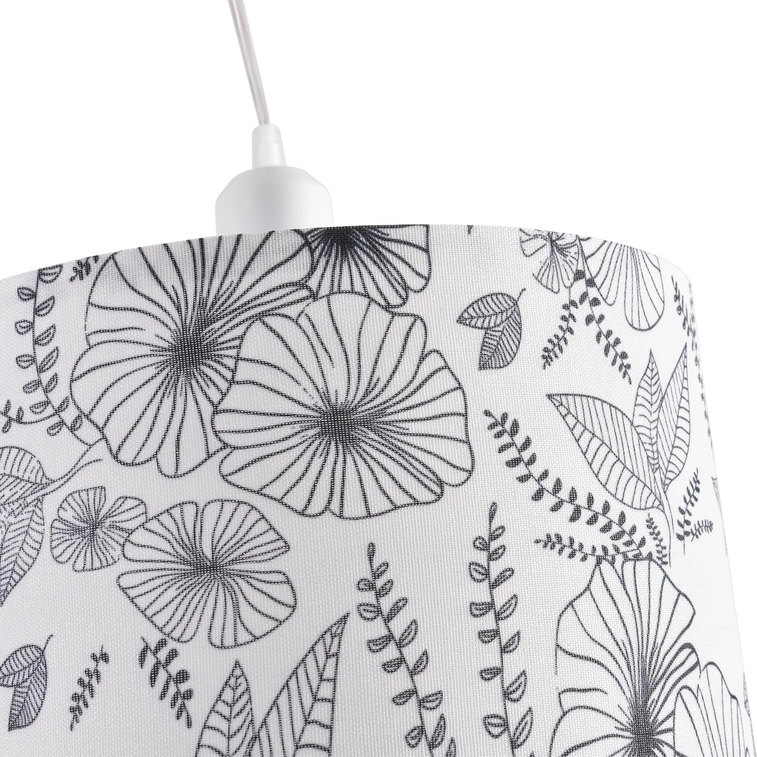 2 Pack Plug in Pendant Light, Hanging Light with 15Ft Clear Cord, On/Off Switch, Flower Fabric Lamp Shade, Hanging Light Fixture for Bedroom, Kitchen, Living Room, Dining Table