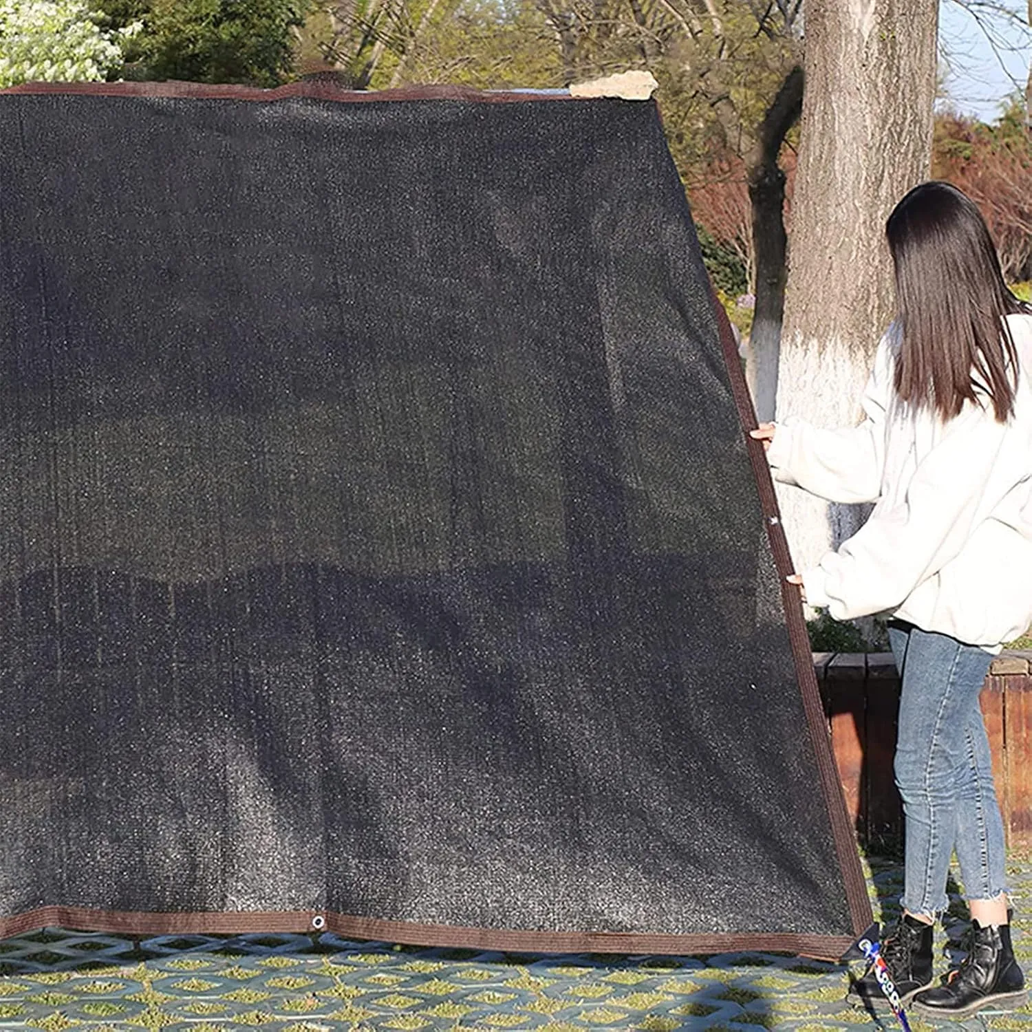 2025 New Sun Shade Sails, Black Rectangle UVs Block Canopy, Black Triangle Sun Shade Sail Canopy Durable Fabric UV Block Awning for Patio Backyard Garden Outdoor Activities (C)