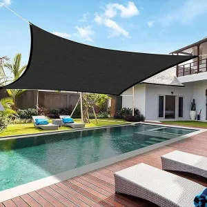 2025 New Sun Shade Sails, Black Rectangle UVs Block Canopy, Black Triangle Sun Shade Sail Canopy Durable Fabric UV Block Awning for Patio Backyard Garden Outdoor Activities (C)