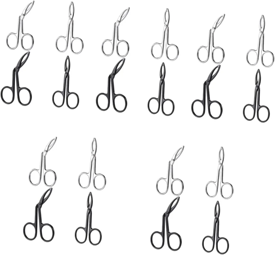 20pcs Stainless Steel Eyebrow Tweezers for Women Precision Trimming Scissors Curved Straight Design for Eyebrow Shaping Facial Hair Removal and Portable