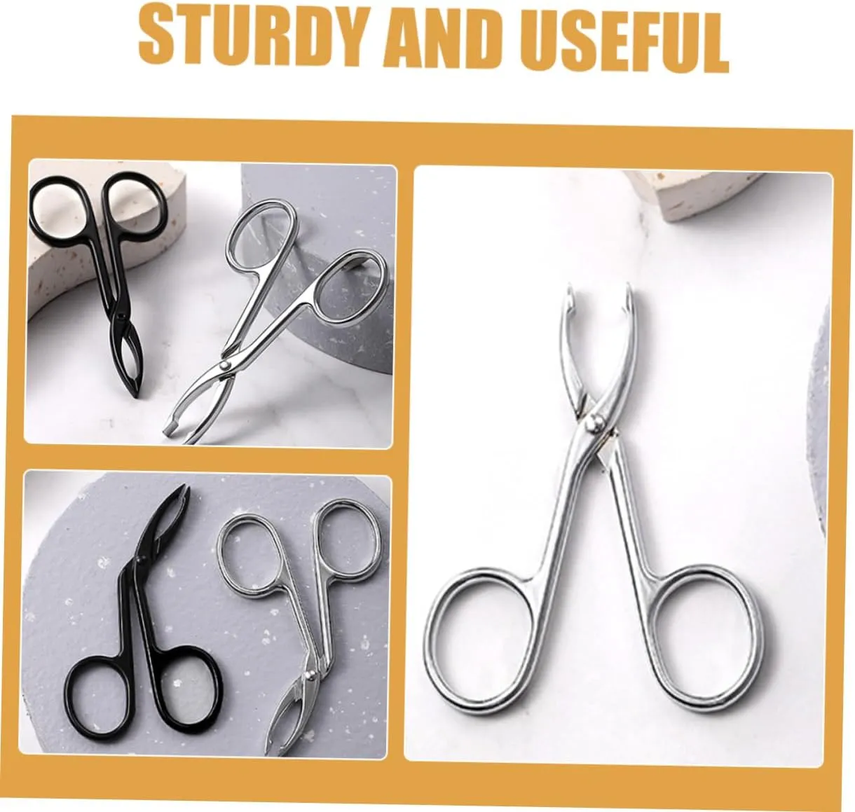 20pcs Stainless Steel Eyebrow Tweezers for Women Precision Trimming Scissors Curved Straight Design for Eyebrow Shaping Facial Hair Removal and Portable
