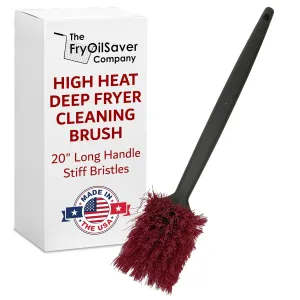 20" Deep Fryer Cleaning Brush, Up to 425F High Heat Resistant, Pot Cleaning Brush for Kitchen Deep Fryers, Griddle, Grills, Ovens & Waffle Maker for Food Service & Restaurants by FryOilSaver Co. 90049