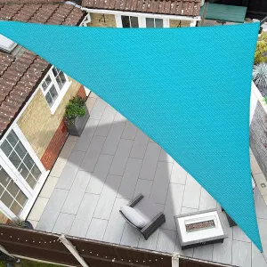 20'x20'x20' Sun Shade Sail Triangle Outdoor UV Block Canopy Sunshade Cover for Backyard Porch Pergola Deck Garden Patio, Turquoise
