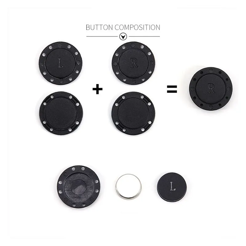 22/26mm Round Colorful Nylon Plastic Magnetic Buttons for Coats Bags Curtains 10pcs