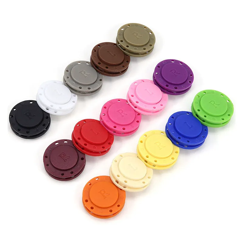 22/26mm Round Colorful Nylon Plastic Magnetic Buttons for Coats Bags Curtains 10pcs