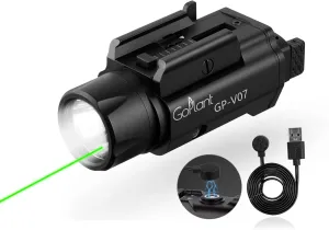 2250 Lumens Weapon Laser Light Combo - Adjustable Rail-Mounted Weapon Light Laser Flashlight, Aircraft-Grade Aluminum, Magnetic Rechargeable LED Strobe Tactical Gun Light Combo