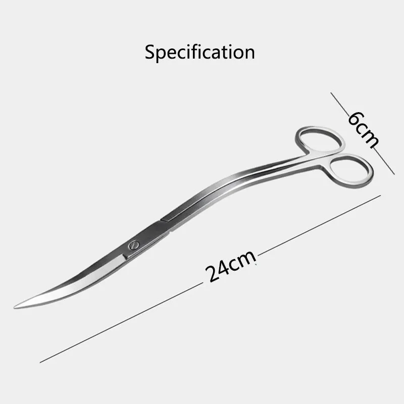 24cm Stainless Steel Curved Aquarium Scissors