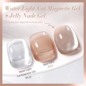2pcs Set #09 Water Light Cat Magnetic Gel & Jelly Nude Gel