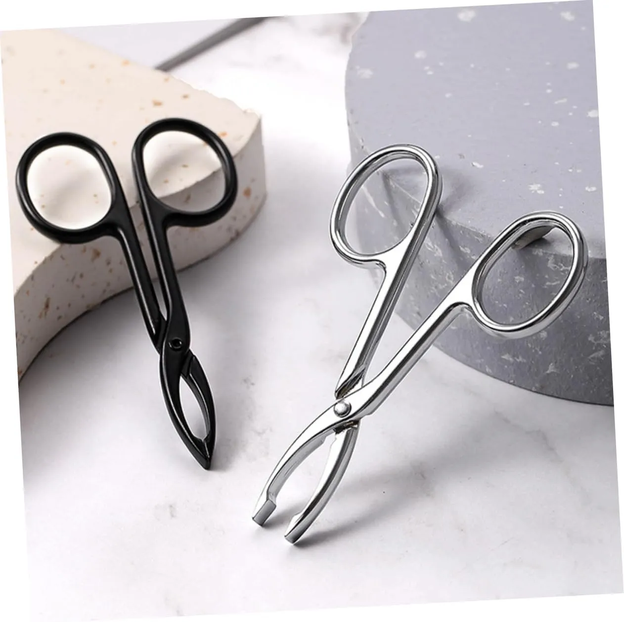 2sets Stainless Steel Eyebrow Tweezers Set for Women Scissor Tweezers Fine Tips for Brow Shaping Facial Hair Removal 4pcs*2