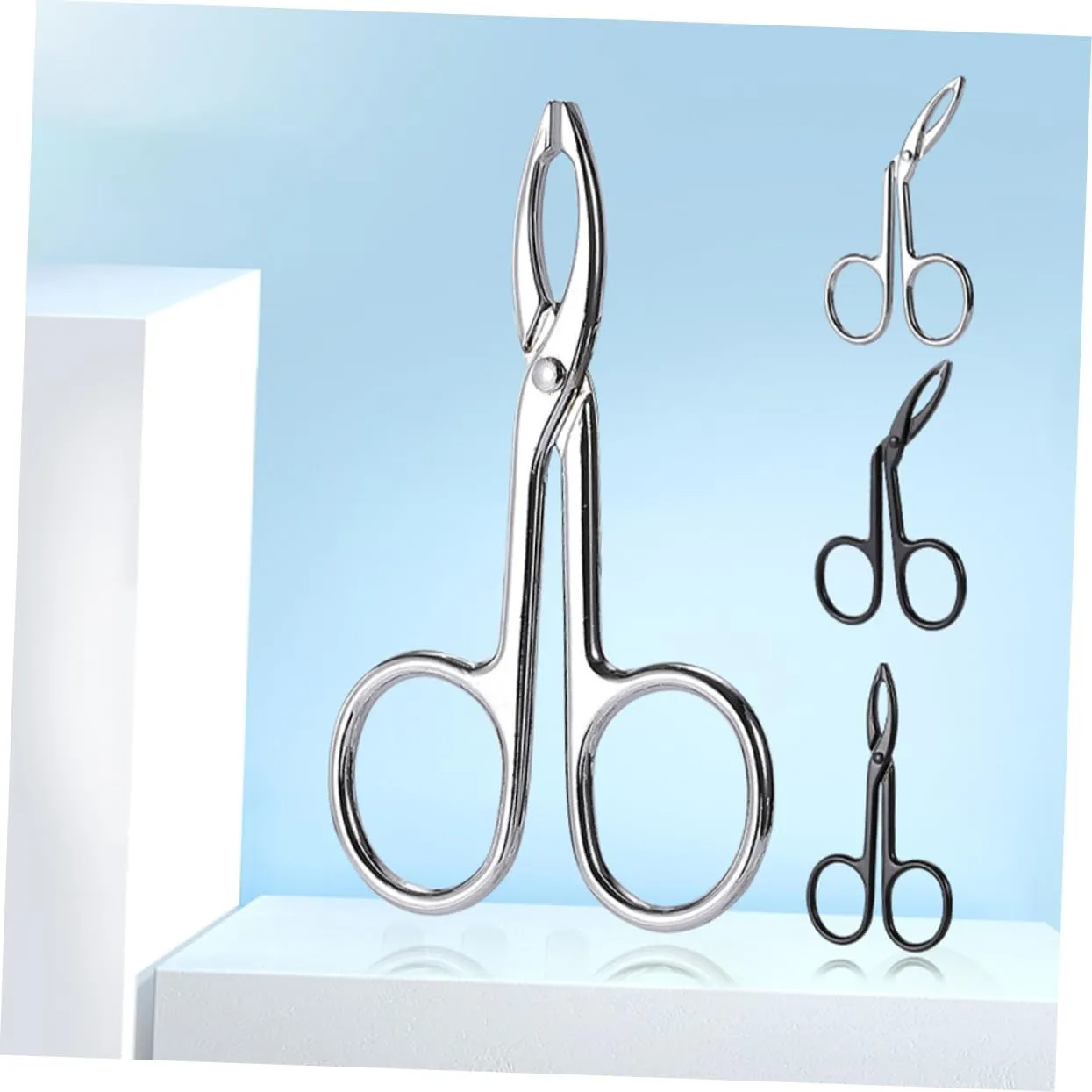 2sets Stainless Steel Eyebrow Tweezers Set for Women Scissor Tweezers Fine Tips for Brow Shaping Facial Hair Removal 4pcs*2