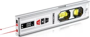 3-In-1 Spirit Level with 65ft Laser Distance Measure & 32ft Leveling Line, Firecore 9 Inch Torpedo Level Magnetic with Light, Rechargeable Small Digital Leveler Tool for Picture Hanging Construction