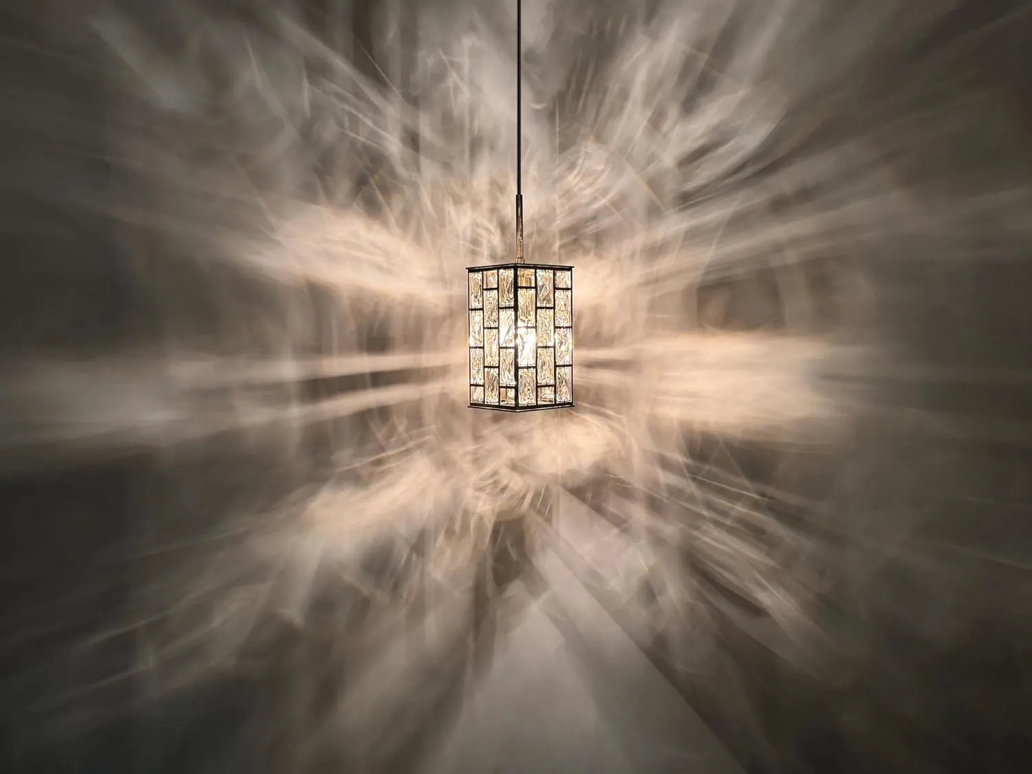 3 Pack Hanging Polyhedron Crystal Kitchen Island Square Pendant Ceiling Light Fixture,Modern Pendant Lighting Brushed Nickel Finish for Over Sink Dining Room Bedroom Hallway,UL Listed