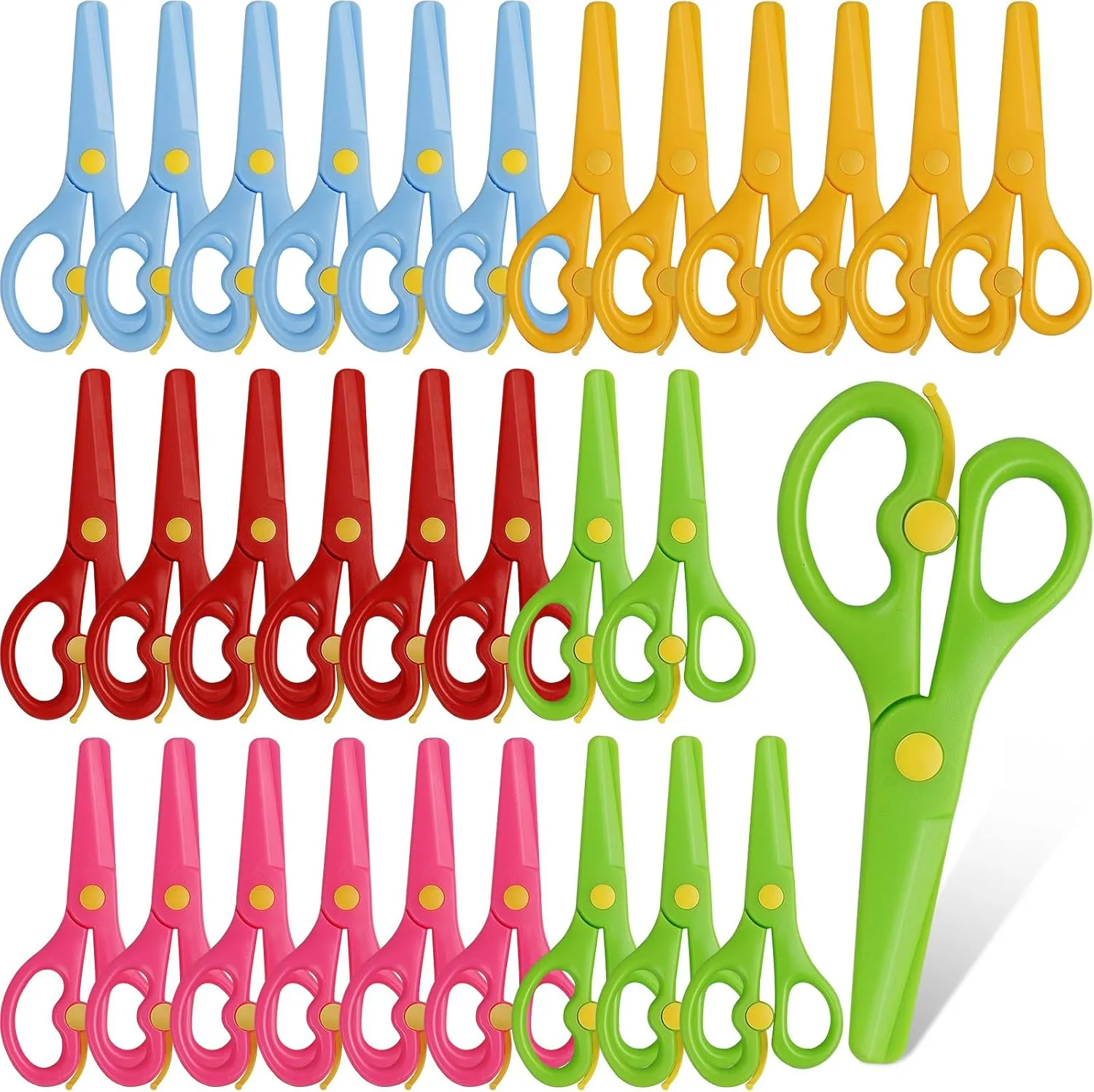 30 Pcs Preschool Training Scissors Plastic Scissors Anti-Pinch Safety Scissors Toddler Scissors for Children Art Craft Supplies ﻿ (30)
