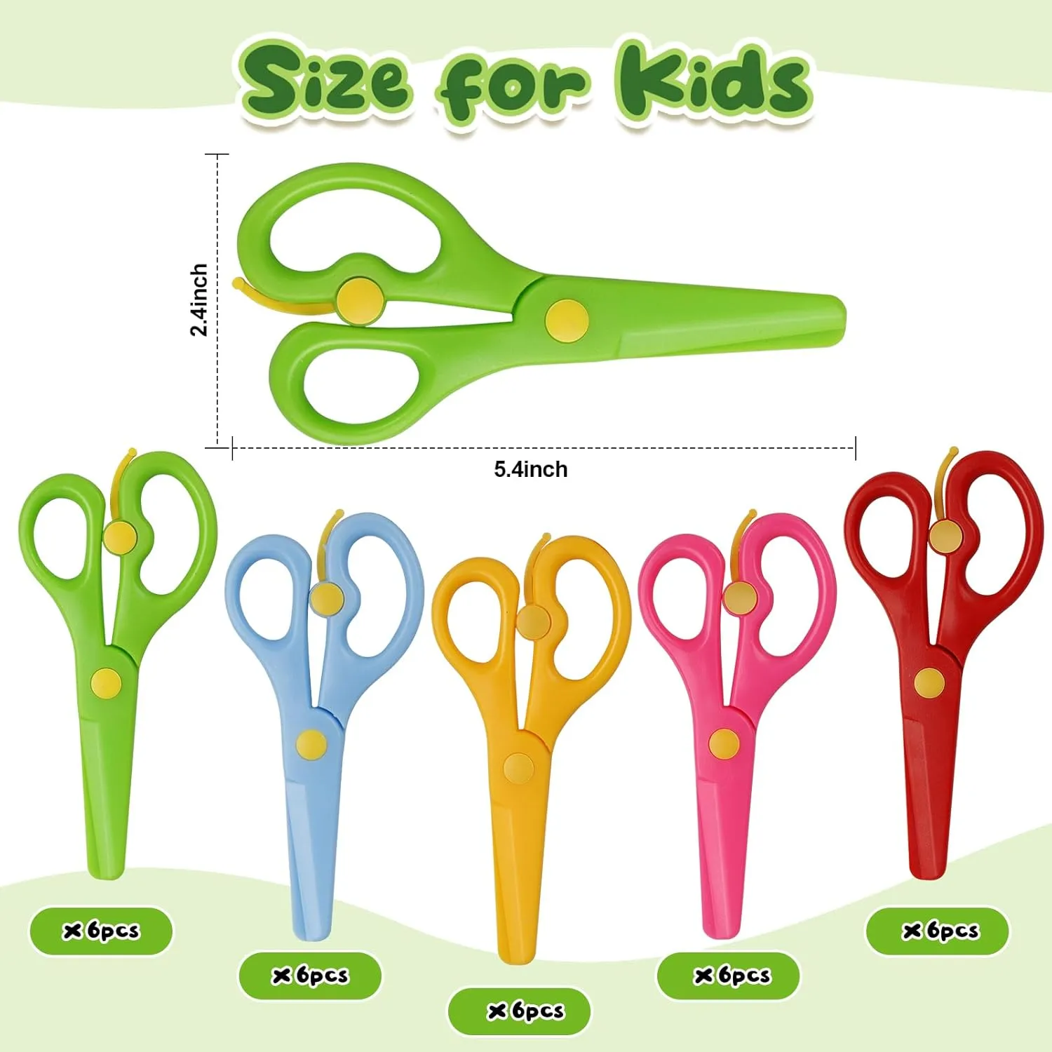 30 Pcs Preschool Training Scissors Plastic Scissors Anti-Pinch Safety Scissors Toddler Scissors for Children Art Craft Supplies ﻿ (30)