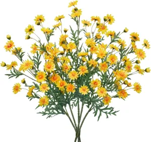 30’’Fake Yellow Daisy Silk Flowers,5PCS Artificial Wildflowers Bouquet Spring Floral Stems Picks,Realistic Faux Daisies Flowers Arrangements for Vase Table Home Indoor Outdoor Decor