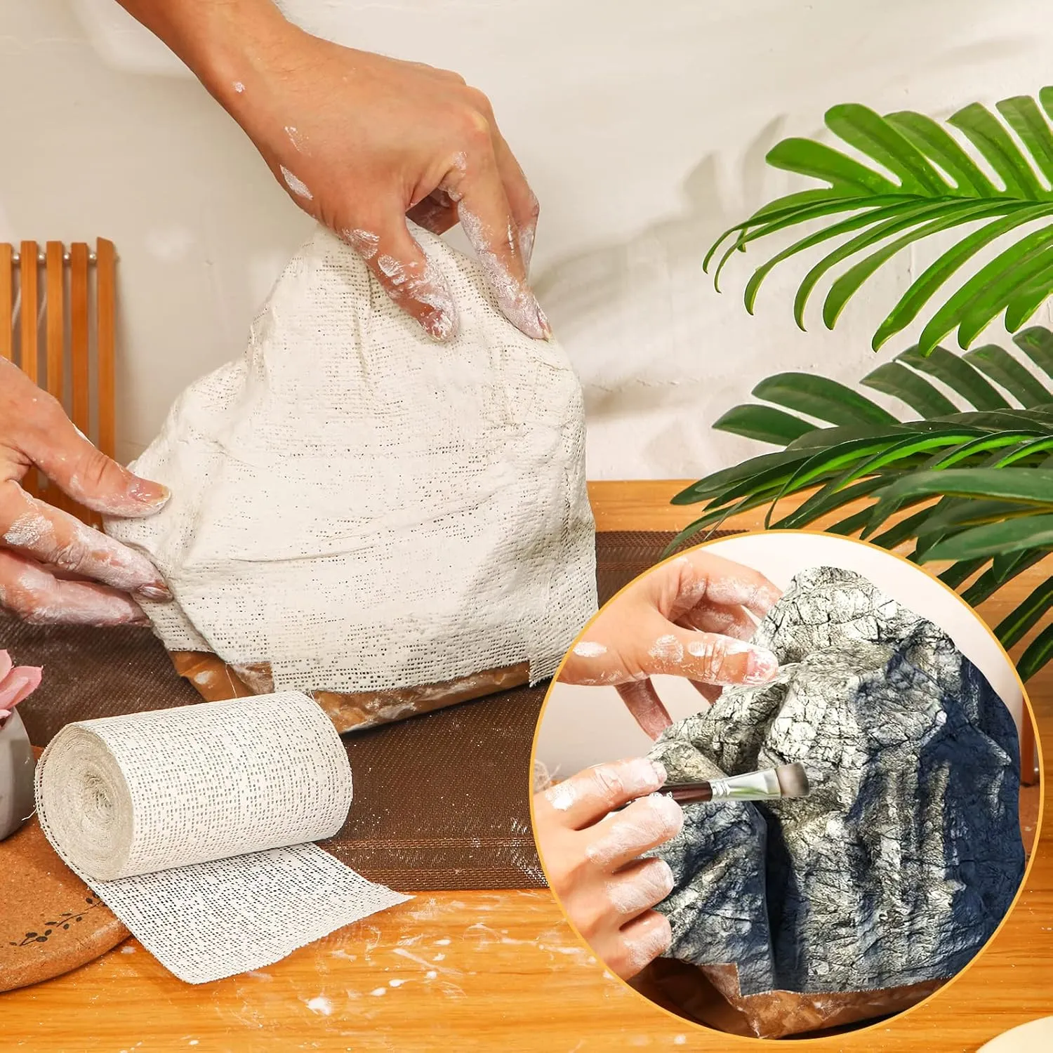 30ft - 211ft Plaster Cloth Rolls White Gauze Strips Wrap Bandages for Craft Belly Cast Mask Making Body Molds Scenery Art(10inch x 30 Feet, White)
