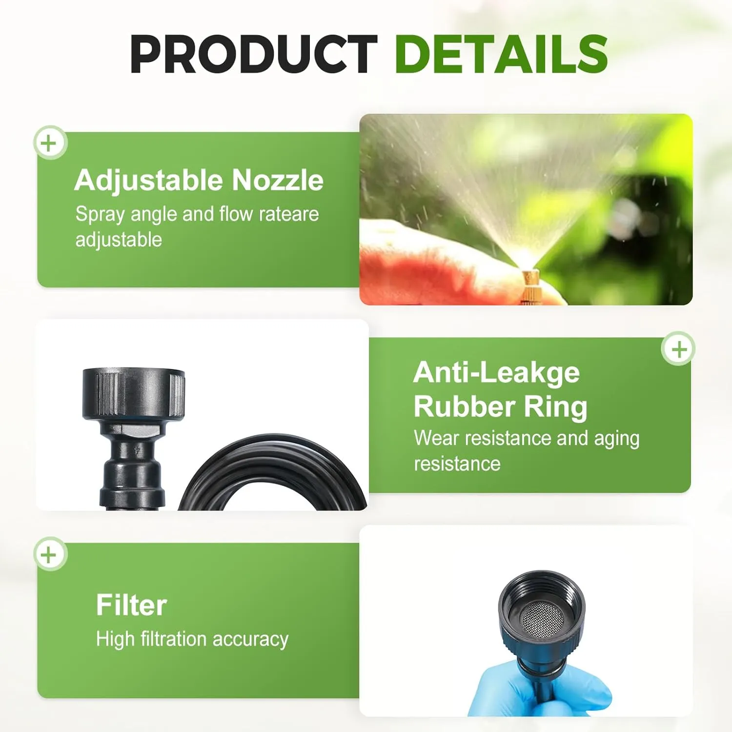 360° Adjustable Drip Irrigation System, 2025 New Garden Automatic Irrigation System with Tubing Hose and Nozzles, Bendable Nozzle Copper Sprayer, Atomizing System (5m/16.4ft)