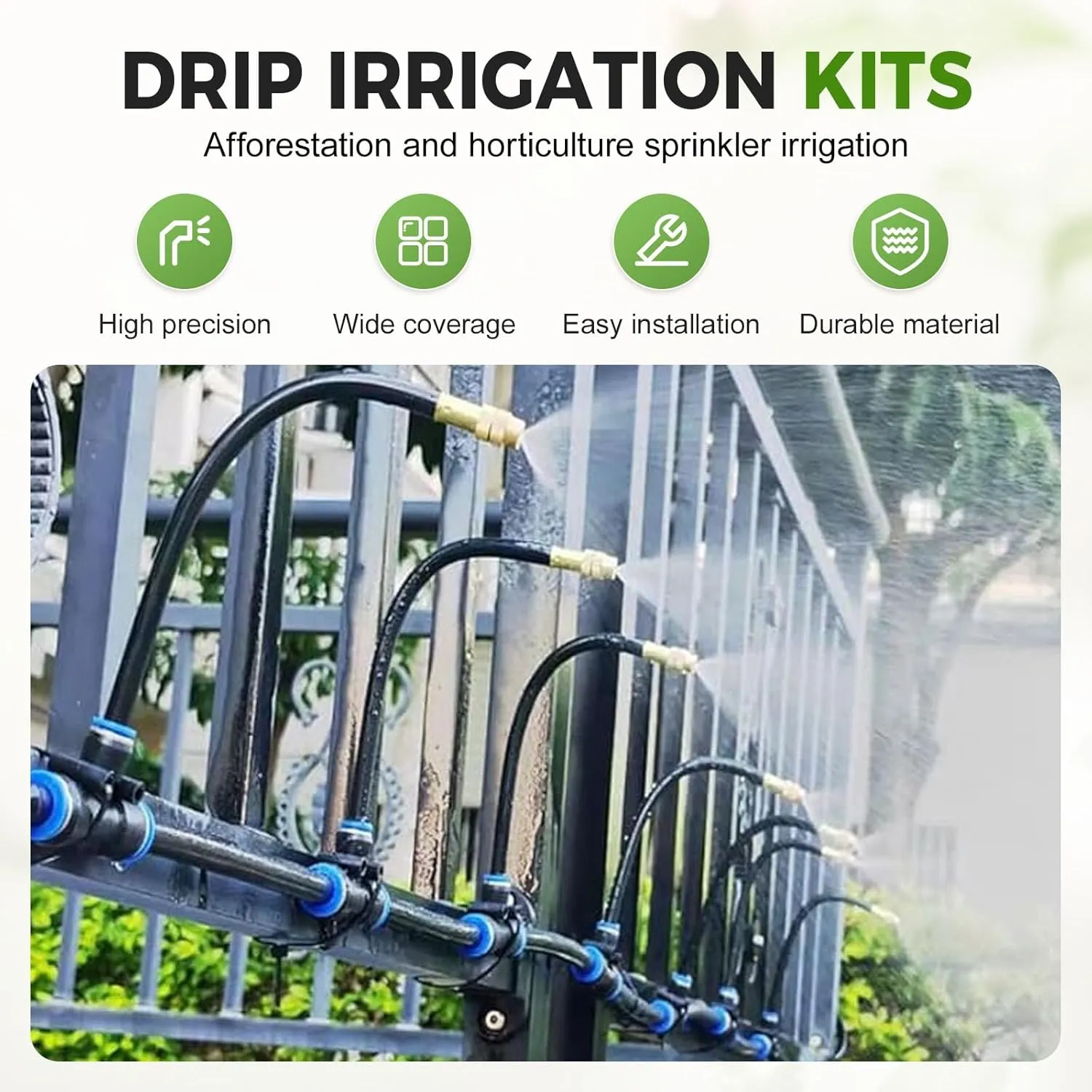 360° Adjustable Drip Irrigation System, 2025 New Garden Automatic Irrigation System with Tubing Hose and Nozzles, Bendable Nozzle Copper Sprayer, Atomizing System (5m/16.4ft)